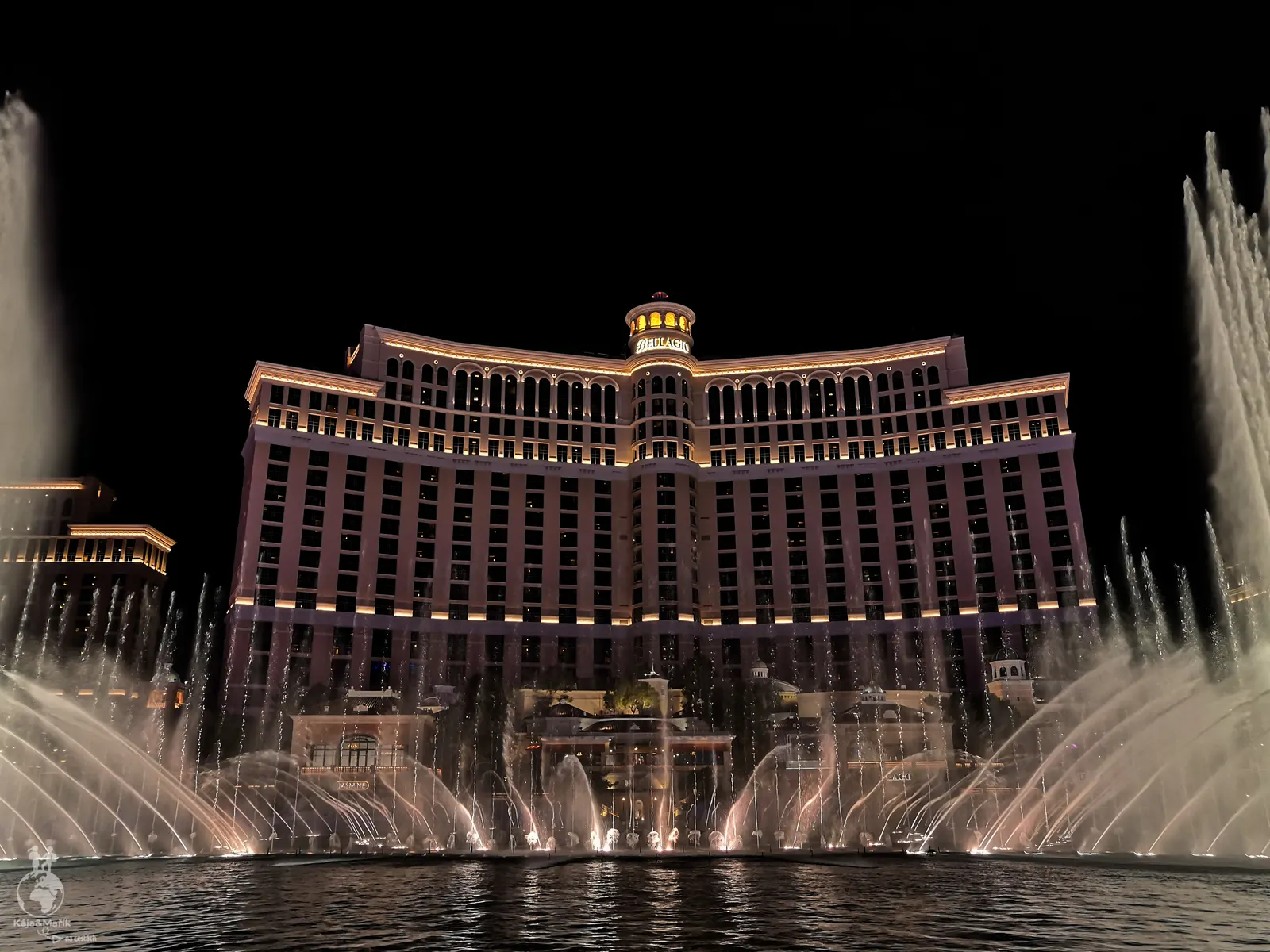Fontána u hotelu Bellagio